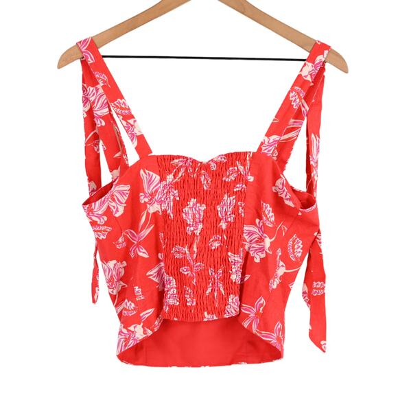 Joie Floral Linen Crop Tank, size 6, NWT - Picture 6 of 7